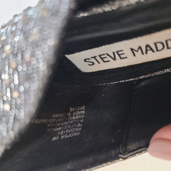 Steve Madden Grey/Silver Rhinestone Pumps Women Stiletto Size 8M - Picture 11 of 11